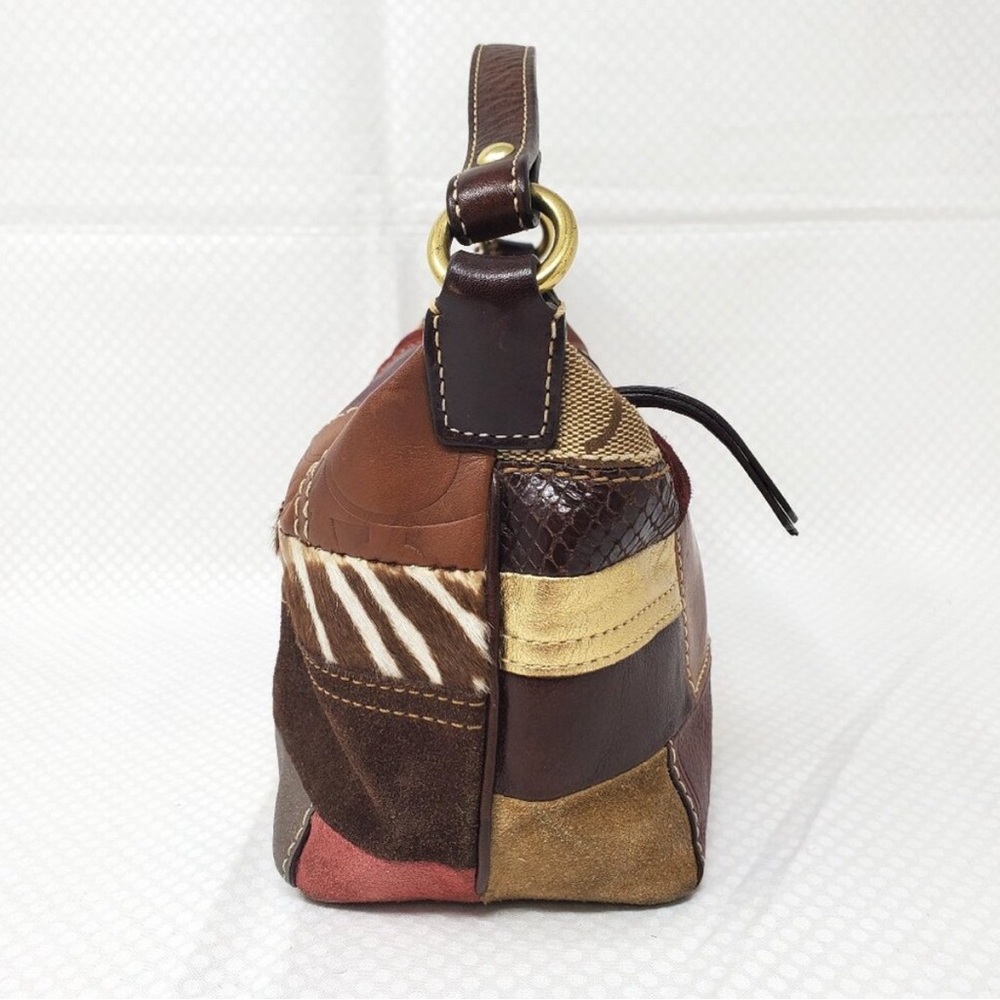 Coach Vintage Mini Holiday Patchwork Demi Suede Legacy Pochette Y2K - Picture 3 of 9